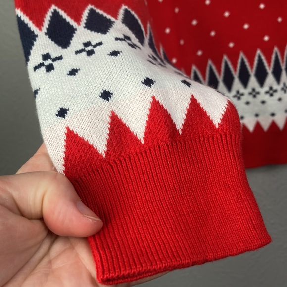 CHARTER CLUB Mens Red Patterned Crew Neck Cotton Blend Pullover Sweater … - Picture 4 of 9